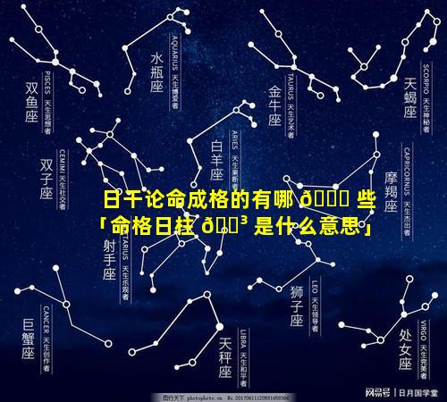 日干论命成格的有哪 🕊 些「命格日柱 🐳 是什么意思」
